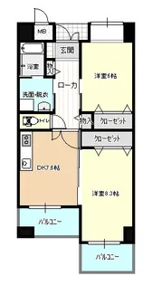アンビエンテ宇部【8階】の間取り