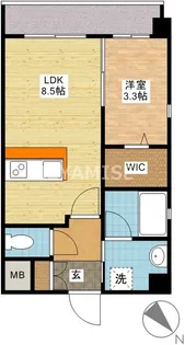 デ・クメール滑石【1階】の間取り