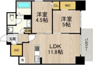 大阪府大阪市西区新町4【マンション】の間取り