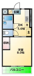 1DKの間取り画像