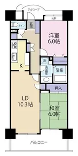 サザンスクエアー白梅【6階】の間取り