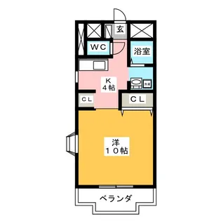 ストゥーディオ十塚【7階】の間取り