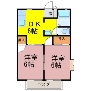ウエストヴァリーハイツ【1階】の間取り