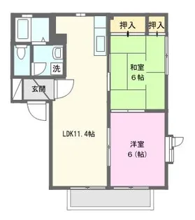 ディアス青柳A【1階】の間取り