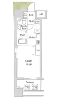 メビウス新宿御苑【9階】の間取り
