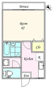 明風コーポ【1階】の間取り