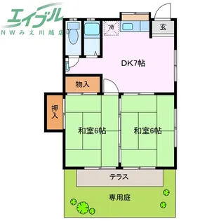 三重県三重郡朝日町大字縄生【一戸建】の間取り