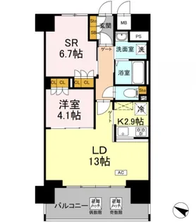 リーラ横浜川和町【5階】の間取り
