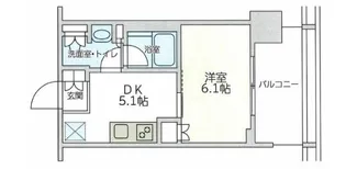1DKの間取り画像