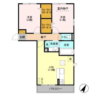 エスポワールI【1階】の間取り