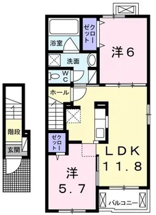 コンコルド ラ ファイエットII【2階】の間取り