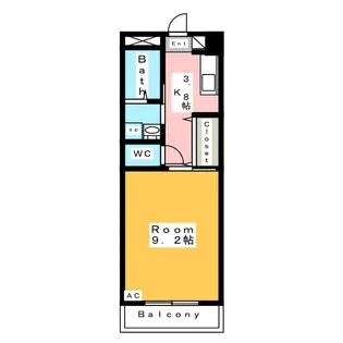 エムワンクルーズ東浅井【1階】の間取り