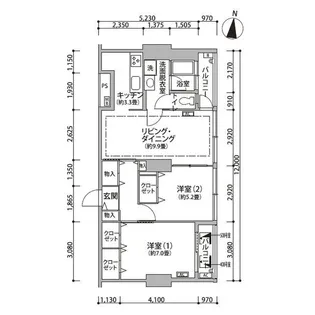 東雲キャナルコートCODAN12号棟【5階】の間取り