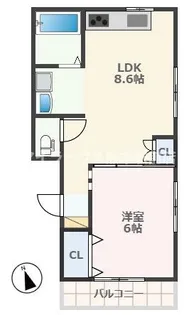 熊本県熊本市中央区南千反畑町【アパート】の間取り