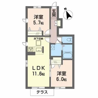 シャーメゾンAYA II番館【1階】の間取り