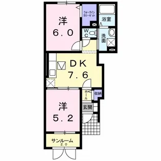 夢ハイツマツダI【1階】の間取り