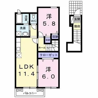 レイクヒルズ II【2階】の間取り