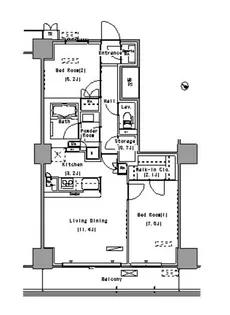 パークアクシス豊洲【17階】の間取り