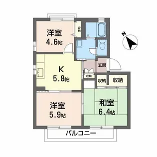 グラシュールコートC【2階】の間取り