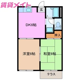 メゾングランメール【1階】の間取り