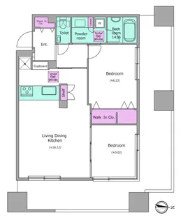 麹町プレイス【11階】の間取り