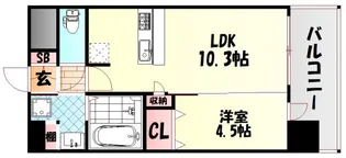 スプランディッド難波キャトル【7階】の間取り