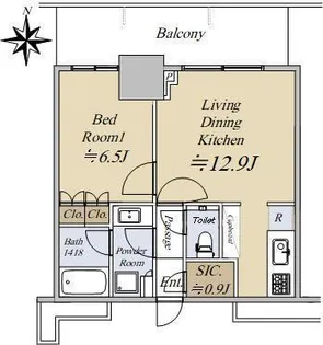 大崎ステーションレジデンス【9階】の間取り