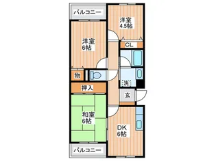 リッツ寝屋川【3階】の間取り