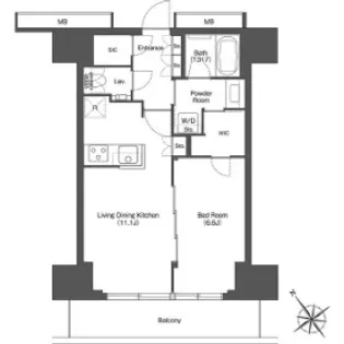 東京ポートシティ竹芝レジデンスタワー【13階】の間取り