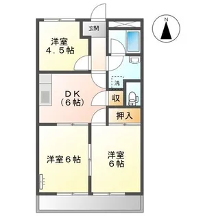 ルピナス花池B棟【2階】の間取り