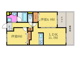 メデルコート桂【1階】の間取り