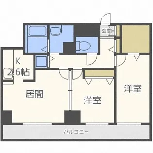 レジディア大通西【15階】の間取り