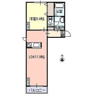 サンシェール・トゥーヤ【1階】の間取り