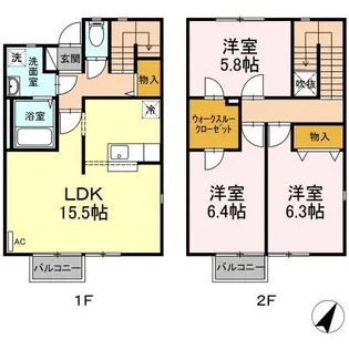 リースランドテクノ A【1階】の間取り