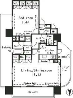 パークアクシス四谷ステージ【14階】の間取り