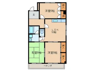 ハ-モニアス東大利【2階】の間取り