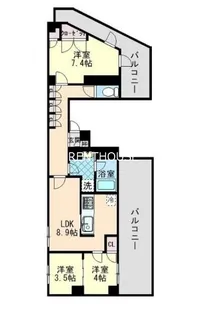 ヴェルデ府中本町ステーションプラザ【6階】の間取り