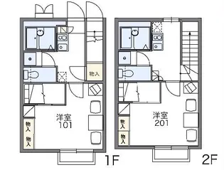 レオパレスメルベーユ【2階】の間取り