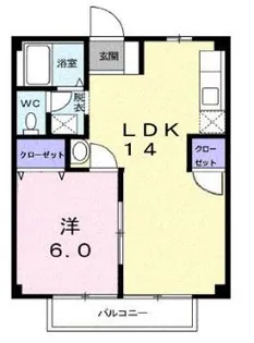 コーポサンスカイ【1階】の間取り