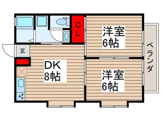 エスポワ-ル中川【2階】の間取り