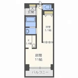 ビッグパレス南4条【6階】の間取り