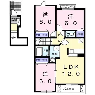 シェーヌII【2階】の間取り