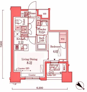 GRAN PASEO横濱関内PREMIUM【4階】の間取り