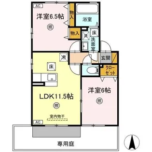 ロイヤルヒルズ春日D【1階】の間取り