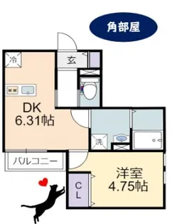 スカイブルー幸手【3階】の間取り