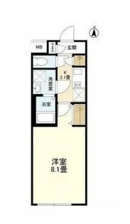 ウェルスクエアイズム大井町【1階】の間取り