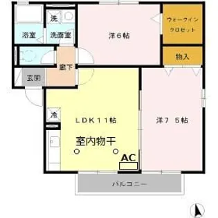 ウィルモアK I・II【2階】の間取り