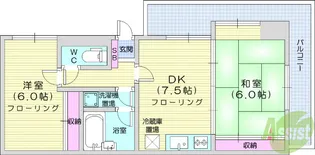 ロイヤルヒルズ上杉【8階】の間取り