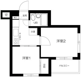 日神パレス梅屋敷【2階】の間取り