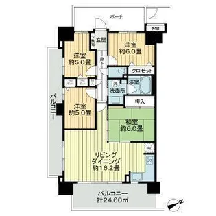 エクシオ中浦和レジデンス【6階】の間取り